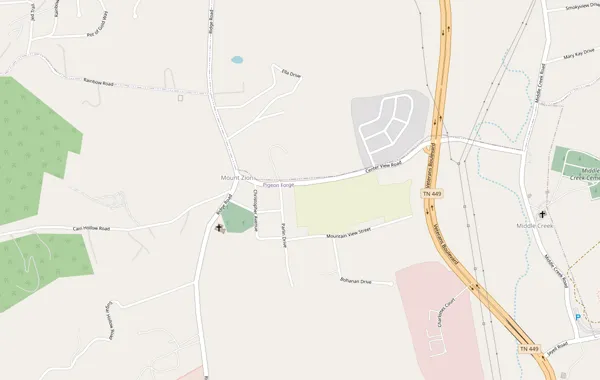Street map around 926 Center View Rd, Sevierville, with the office marked